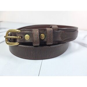 Schaefer Outfitter Mens Dark Brown Leather Western Belt Brass Buckle 38 USA